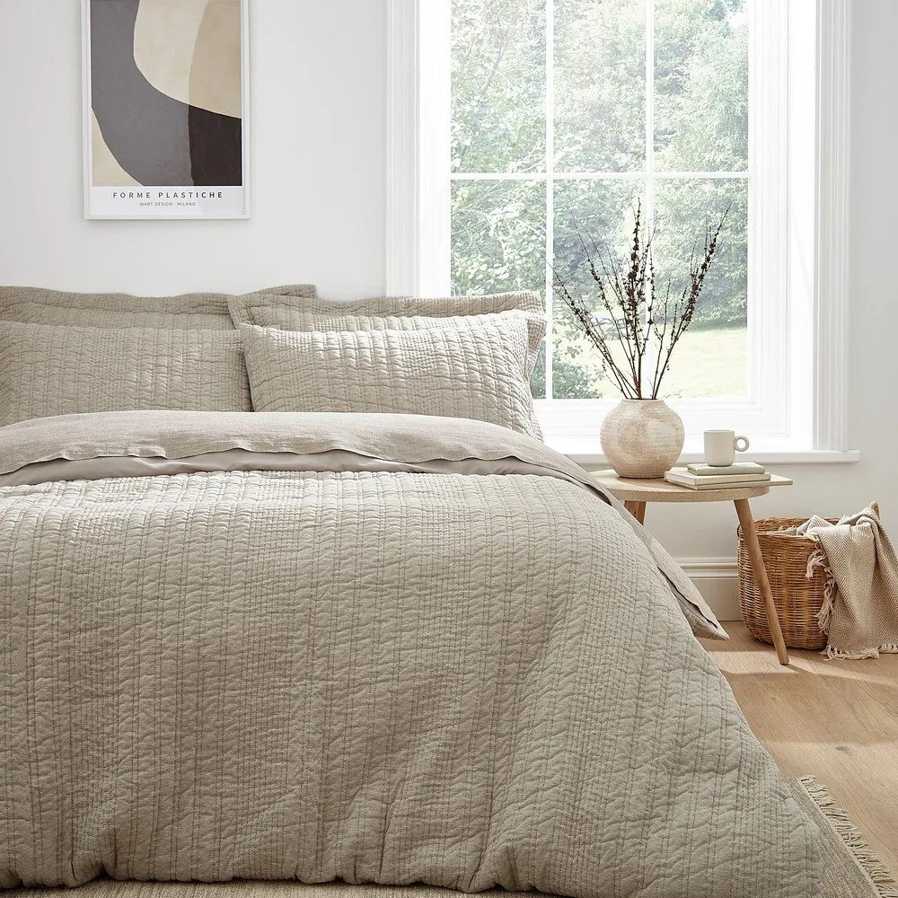 Beżowa pościel dwuosobowa 230x220 cm Tamba Stripe – Pineapple Elephant