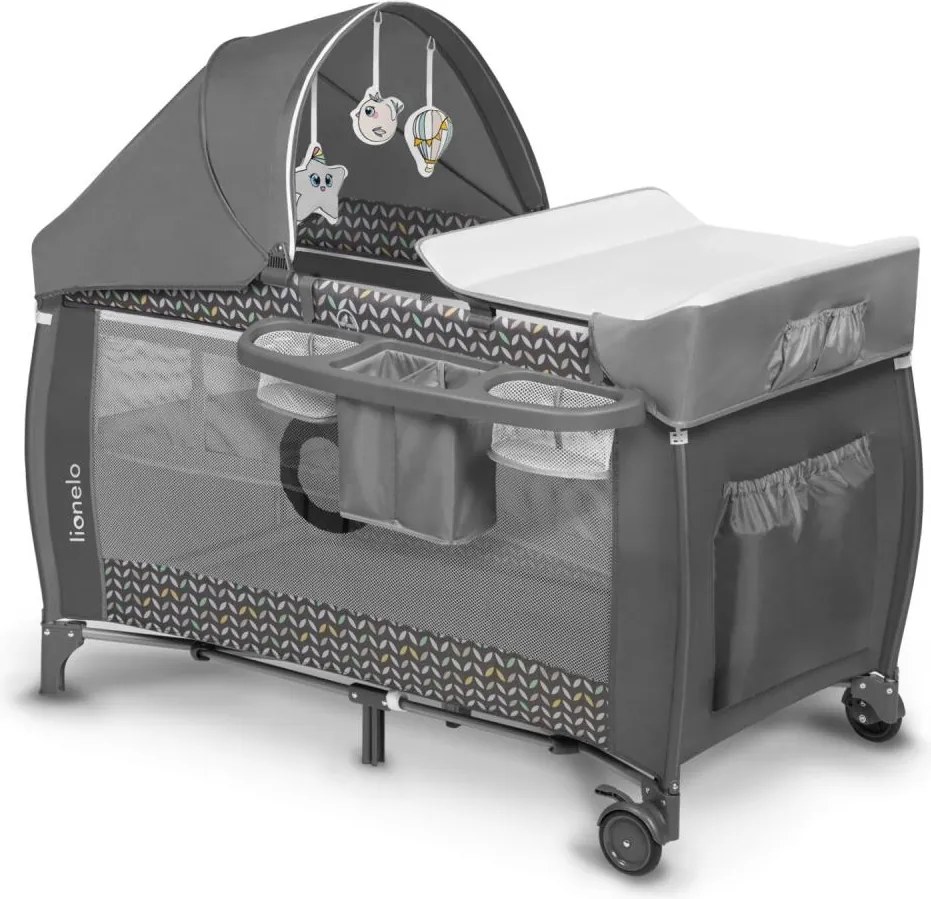 Lionelo - Łóżeczko turystyczne SVEN PLUS szare