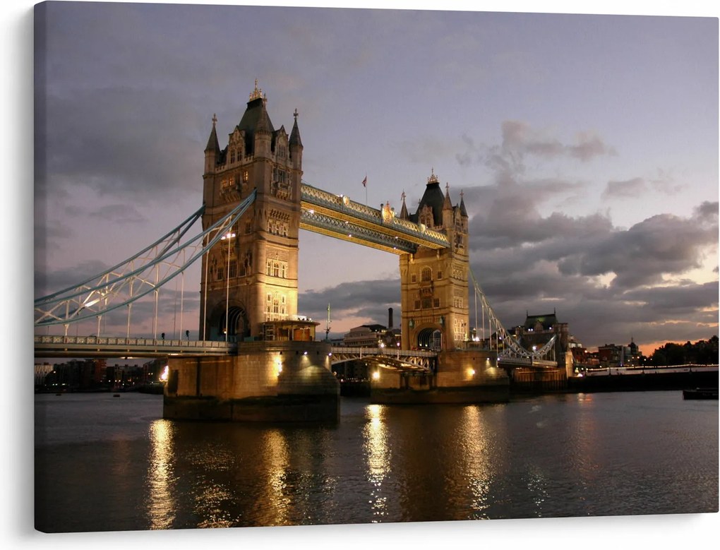 Obraz - Tower Bridge nocą (70x50 cm)