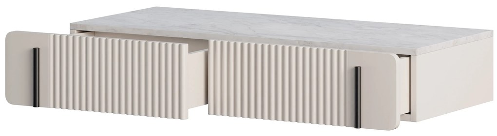 Toaletka Malmi 100 cm wisząca z szufladami - kaszmir / crema bianca / czarny