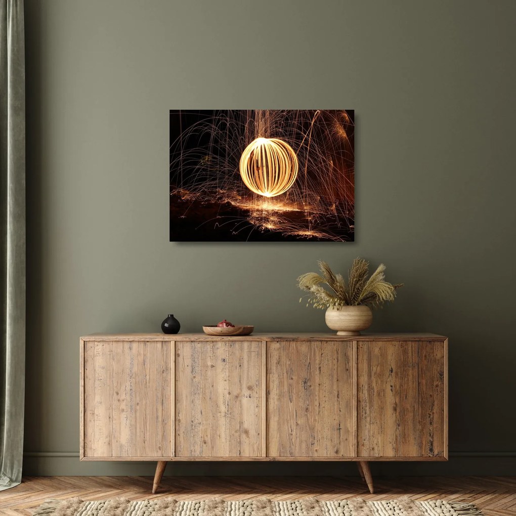 Obraz na szkle - świecące kule (70x50 cm)