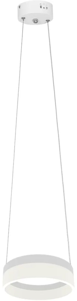 LAMPA WISZĄCA RING 12W LED, okrągły, biały, pojedynczy, jedna lampa