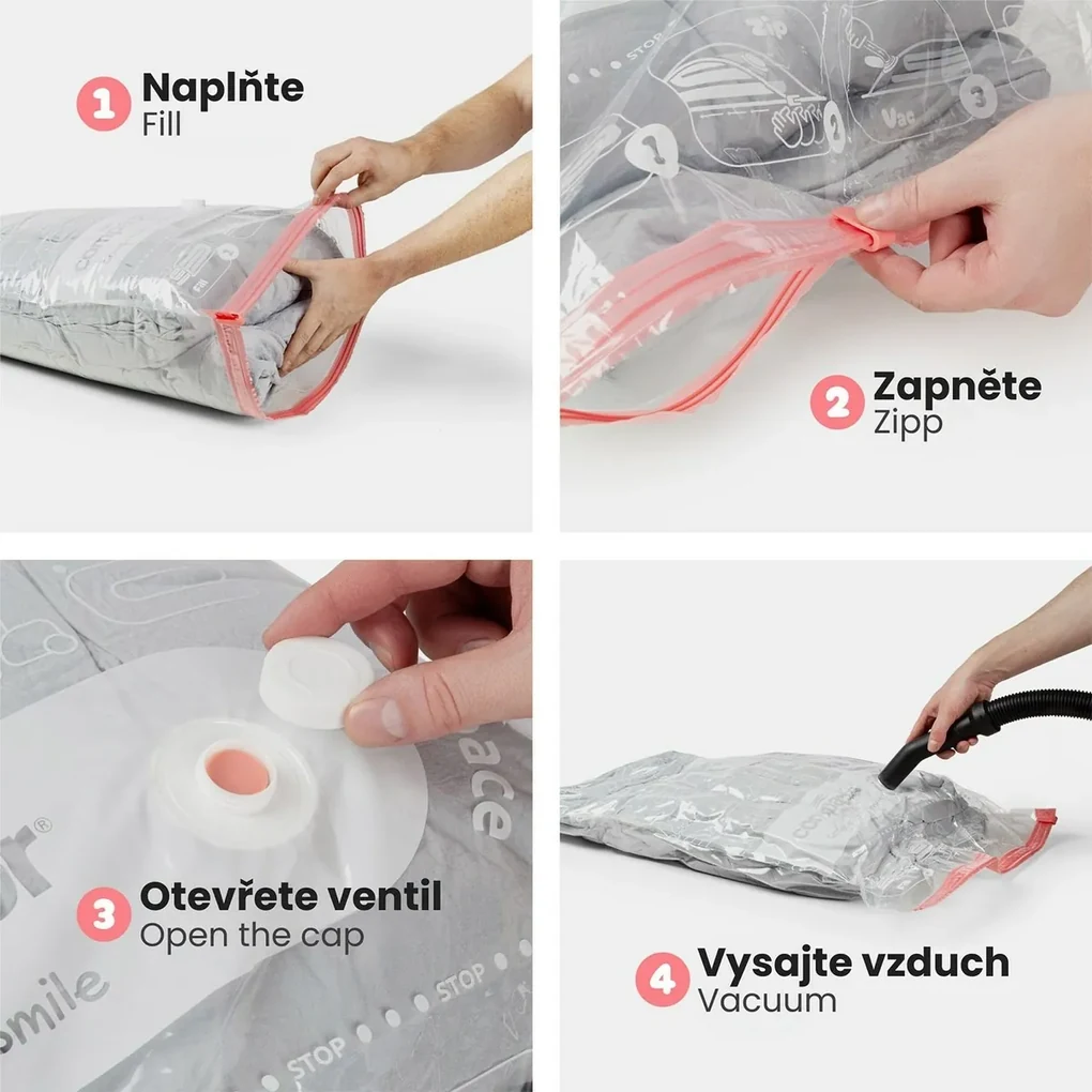 Compactor Komplet 2 worków próżniowych do przechowywania Bag Aspispace XL, 80 x 130 cm, XL