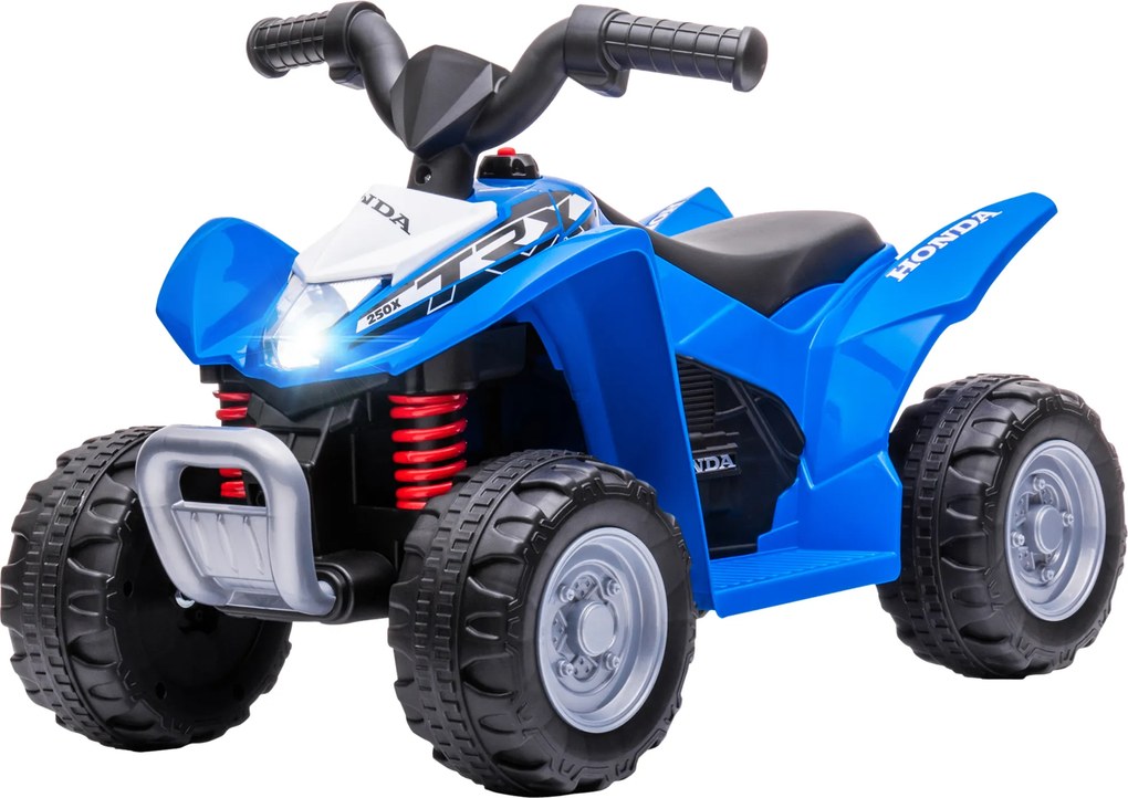 AIYAPLAY Elektryczny Quad dla Dzieci, światło LED, Klakson, Szerokie Opony, Wygodne Siedzenie, Antypoślizgowe Uchwyty, Niebieski