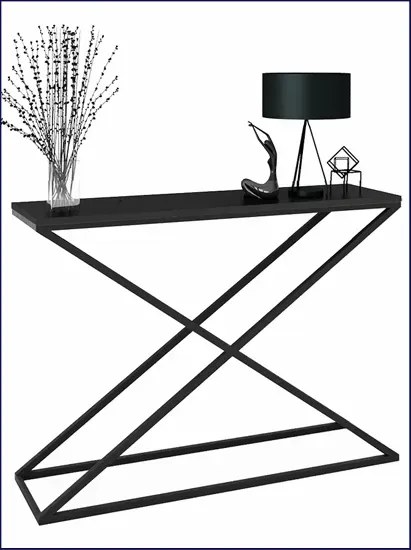 Czarna konsola w stylu loft - Logan 4X