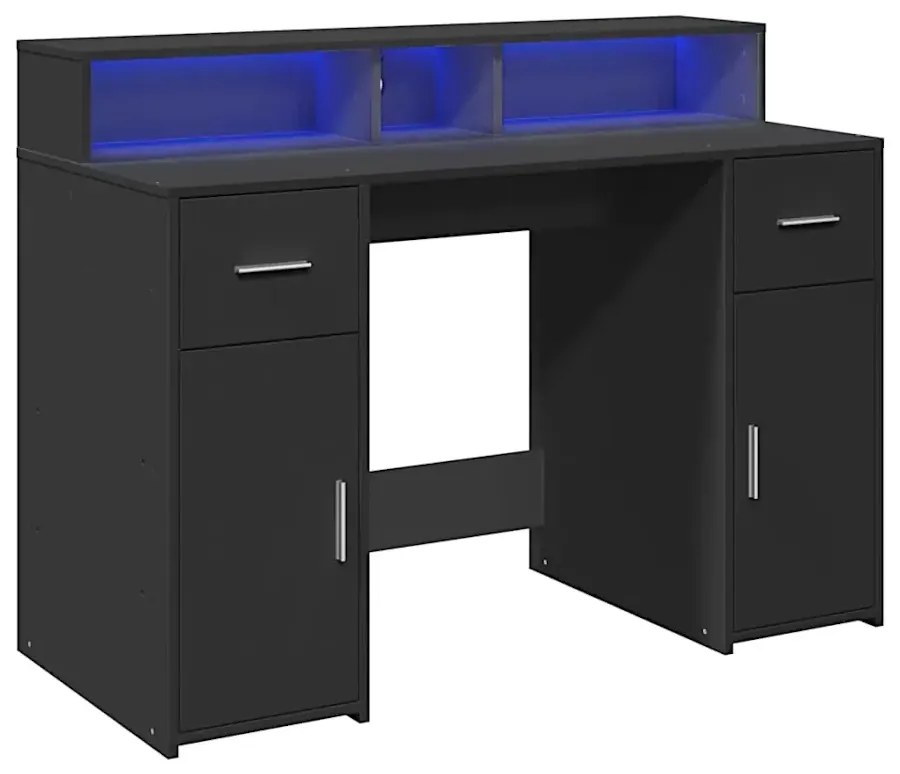 Biurko podświetlane 120 cm czarne G7-P18