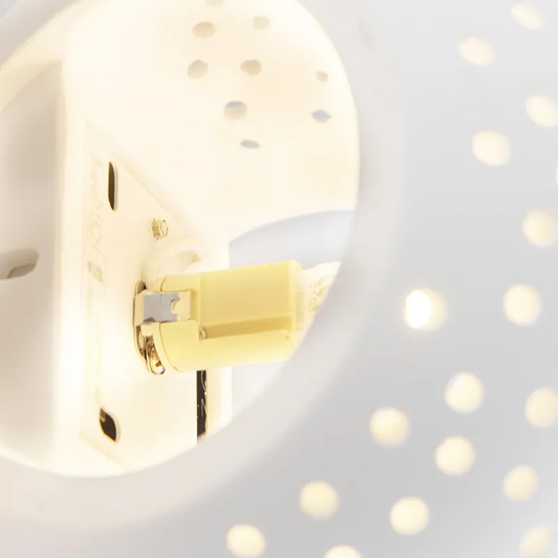 Vintage-inspirowana lampa ścienna z białego gipsu - Blur