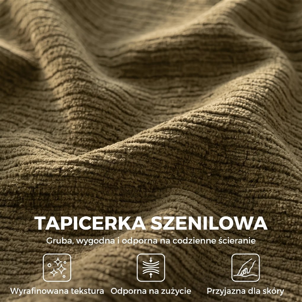 HOMCOM Sofa 3-osobowa, zaokrąglona i bezramowa, z przestronnym siedziskiem, grubo tapicerowana, bez montażu, Ciemnozielony | Aosom PL