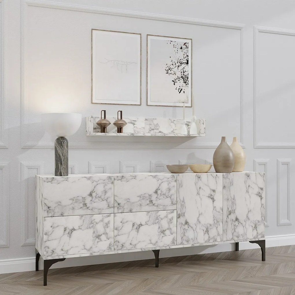 Szafka z półką Stella Carrara Marble