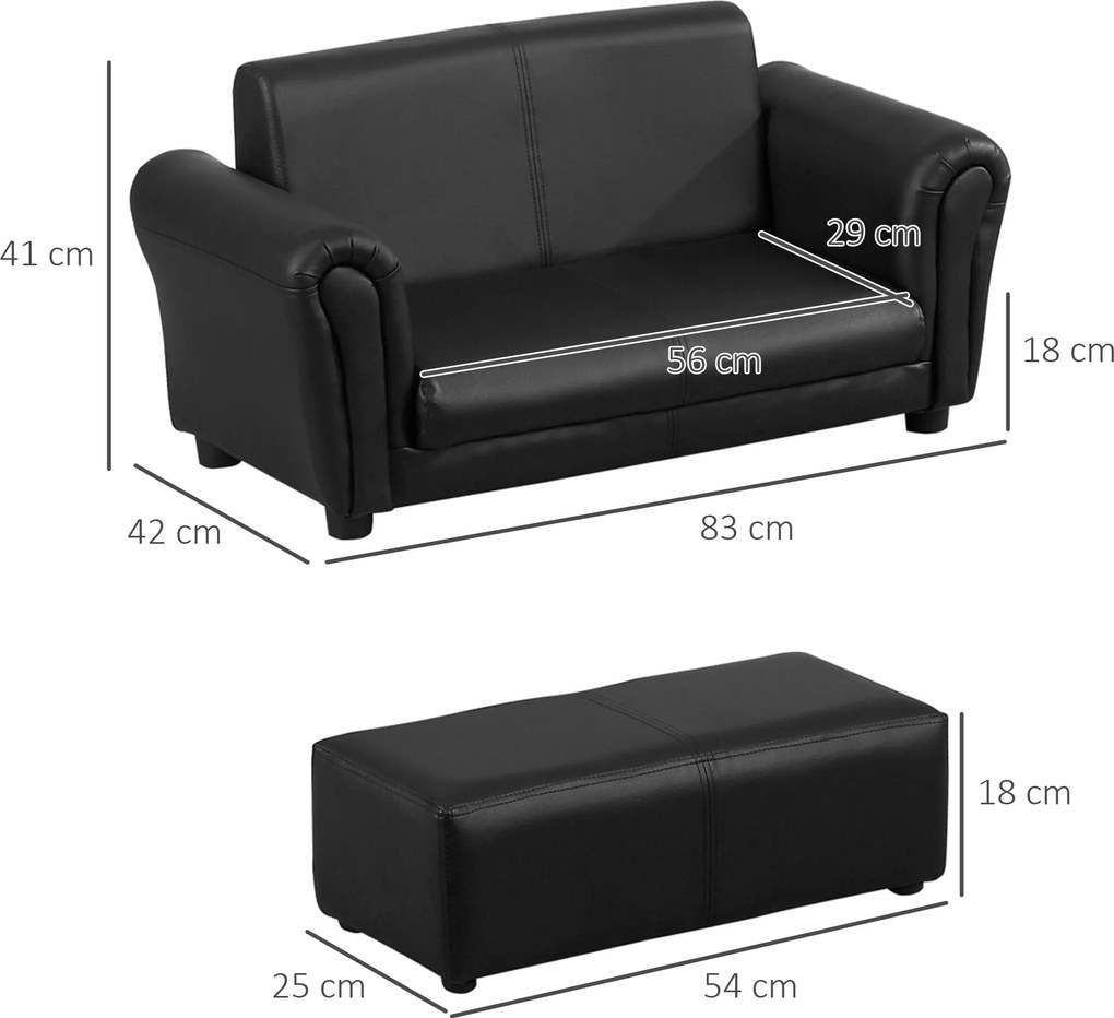 Fotel dziecięcy z pufą HOMCOM