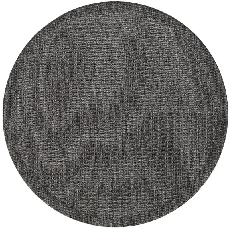 Dywan zewnętrzny Giza czarny 200 cm x 200 cm koło