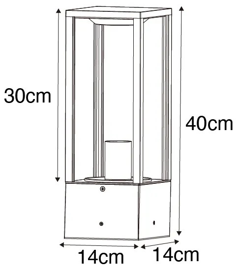 Industrialna lampa podłogowa zewnętrzna rdzawo-brązowa 40 cm IP44 - Charlois