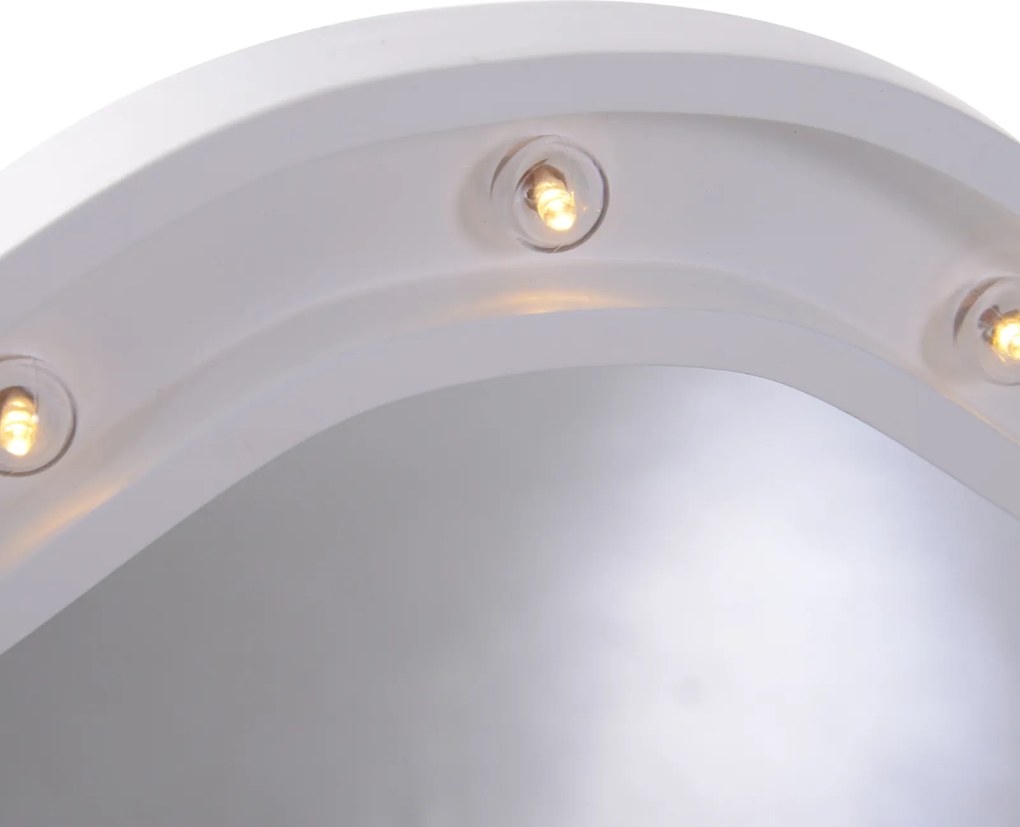 Homcom® lustro do makijażu kosmetyczne 16 lampek led usb/baterie białe