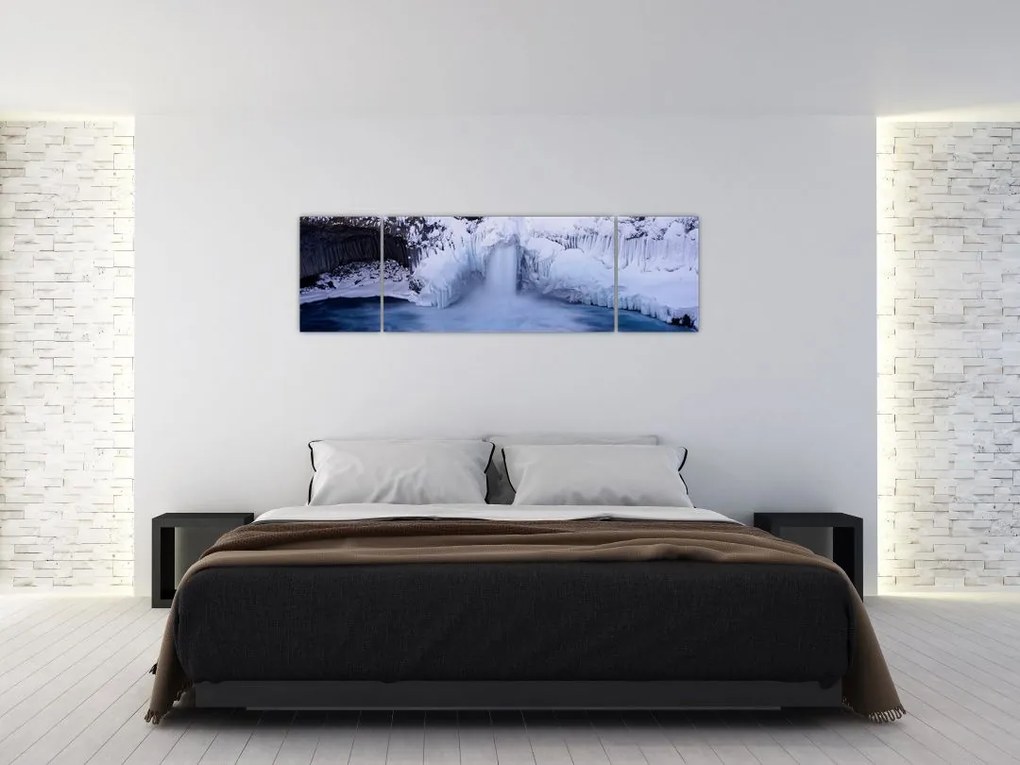 Obraz wodospadu zimą (170x50 cm)