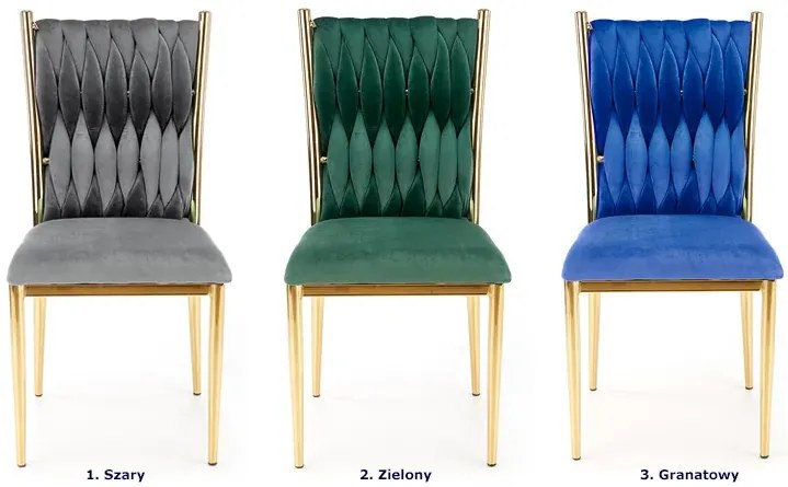 Zielone welurowe krzesło glamour N4-P05