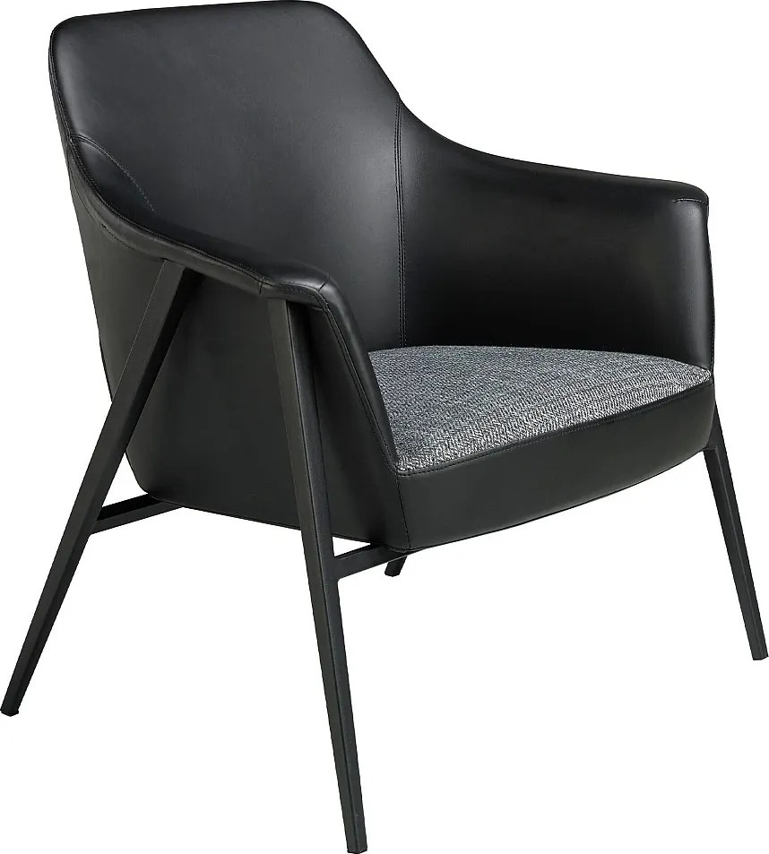 Szary fotel obrotowy z tkaniny i czarnej ekoskóry 5080 ANGEL CERDA