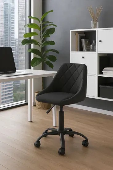Czarny tapicerowany fotel obrotowy G1-Z09