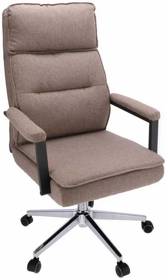 Brązowy tapicerowany fotel obrotowy S8-G91