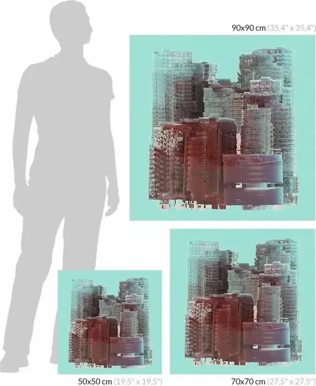 Grafika matowa Metropolis w aluminiowej oprawie
