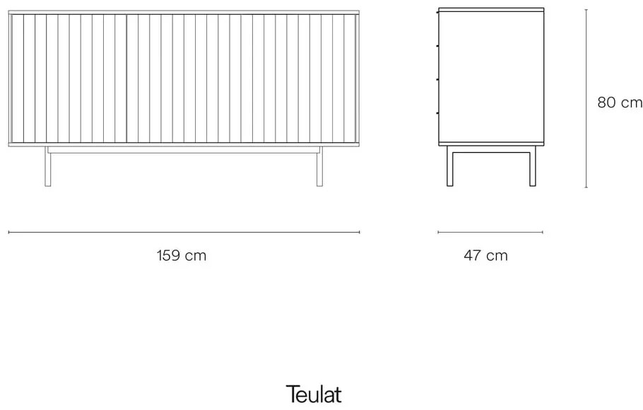 Czarna niska komoda 159x80 cm Sierra – Teulat