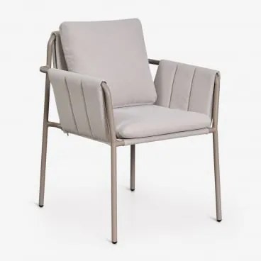 Zestaw 4 Tapicerowanych Krzeseł Jadalnianych Z Podłokietnikami I Stalą Zunika Moka Brown - Sklum