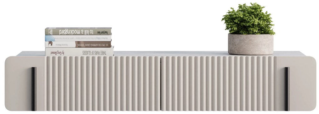 Toaletka Malmi 100 cm wisząca z szufladami - kaszmir / crema bianca / czarny