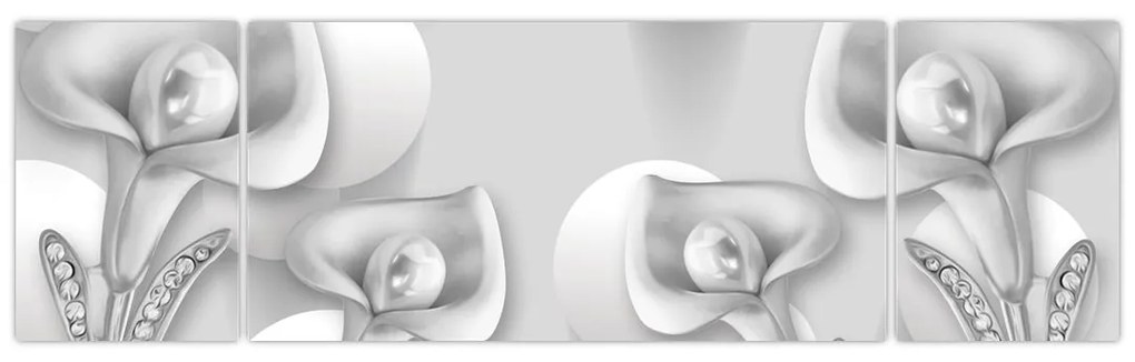 Obraz - kwiatowy wzór (170x50 cm)