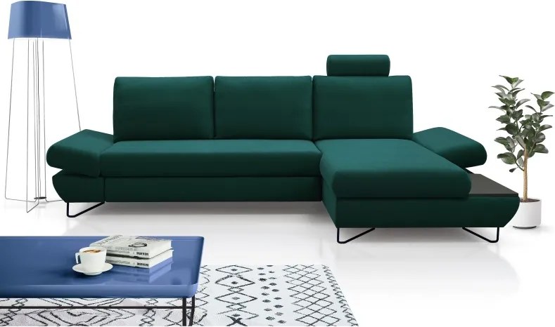 Narożnik LOFT z funkcją spania Regulowane zagłówki i podłokietniki Prawa strona Monolith 37