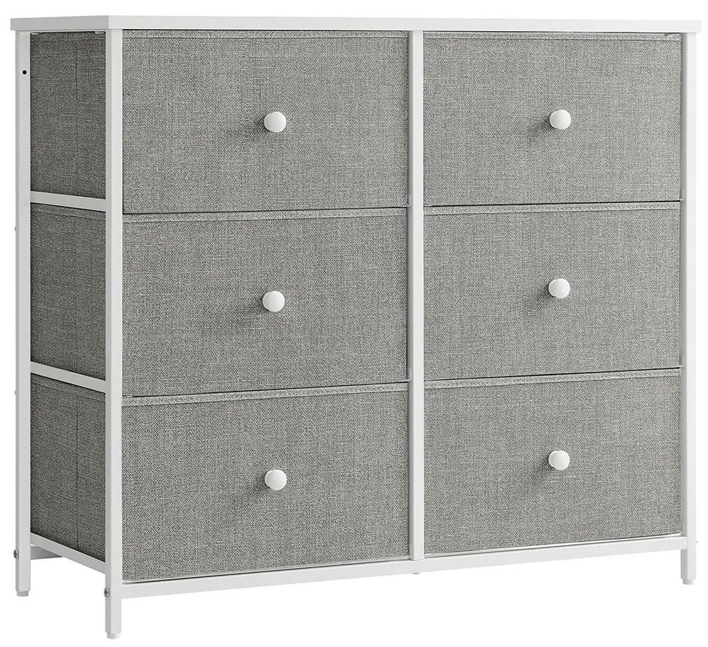 Komoda z szufladami HESTO 80x71 cm, biała/szara