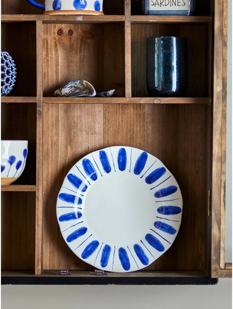 Biało-niebieskie kamionkowe talerze deserowe zestaw 3 szt. ø 22 cm Linora – Bloomingville