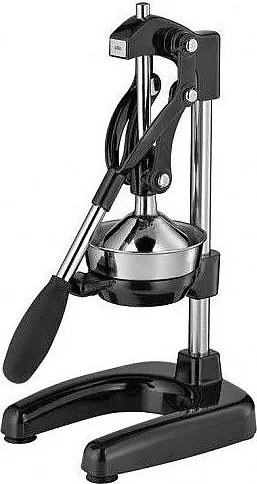 Profesjonalny wyciskarka do cytrusów Amalfi w kolorze czarnym ze stali nierdzewnej z długą rączką i ciężką podstawą