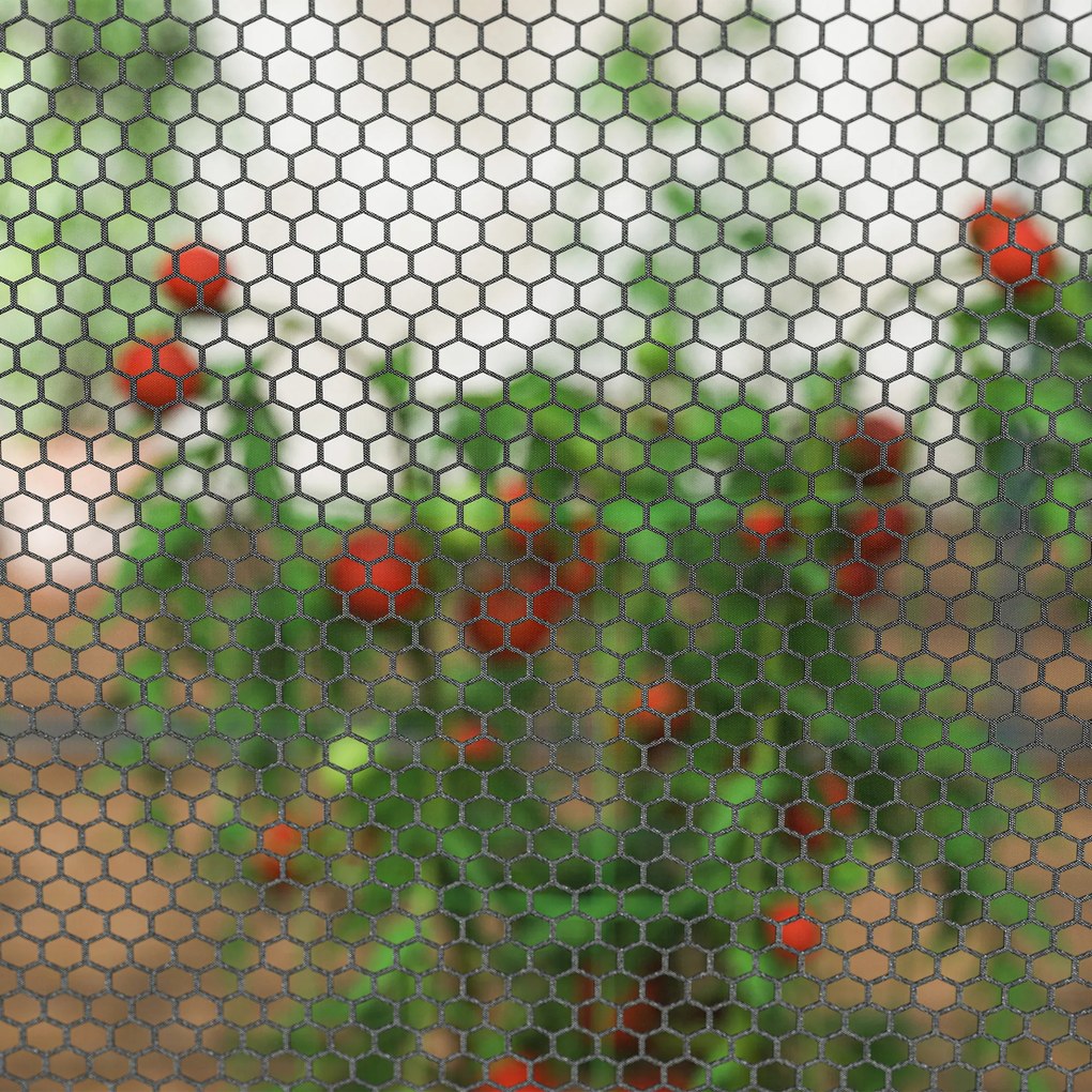 Outsunny 2,49 x 1,2 m Siatka ogrodowa, namiot ochronny na rośliny z drzwiami, siatka przeciw szkodnikom z ramą stalową, Czarna