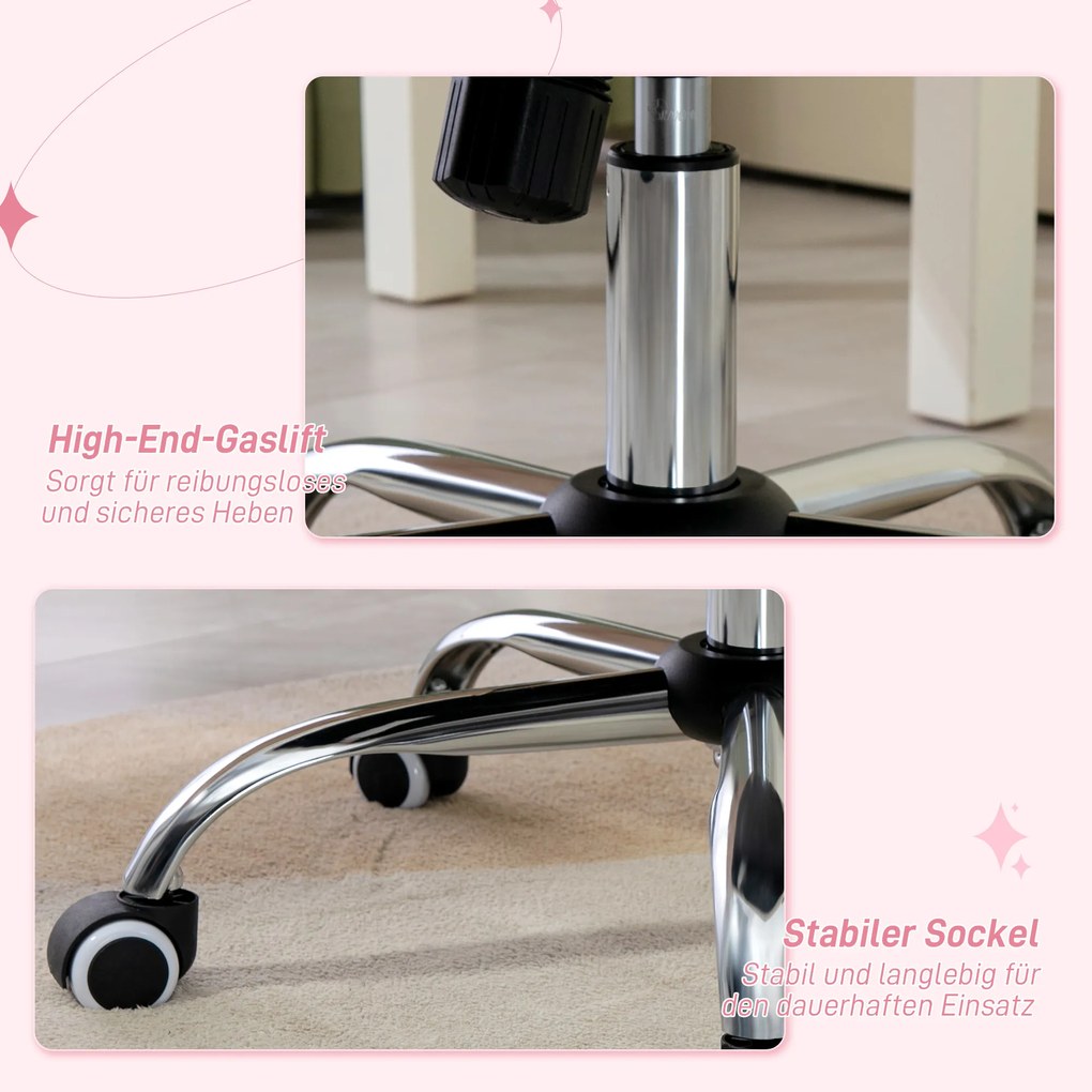 Vinsetto Krzesło do Rysowania Biurowe Komputerowe z Podnóżkiem Regulowana Wysokość 59x59x115cm Czarne | Aosom PL