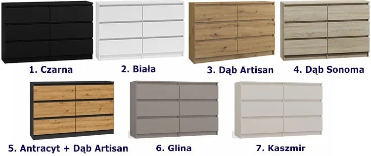 Duża Komoda 140 Cm Dąb Artisan K2-M83
