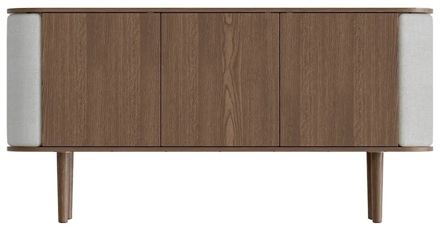 Szaro-brązowa niska komoda w dekorze dębu 150x75 cm Treasures – UMAGE