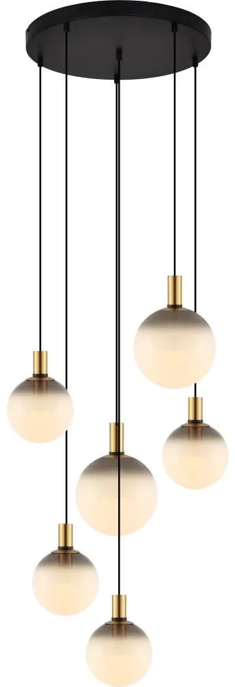 Zuma Line 003064-034740- Żyrandol na linkach NUA 6xE27/25W/230V śr. 75 cm złoty/czarny