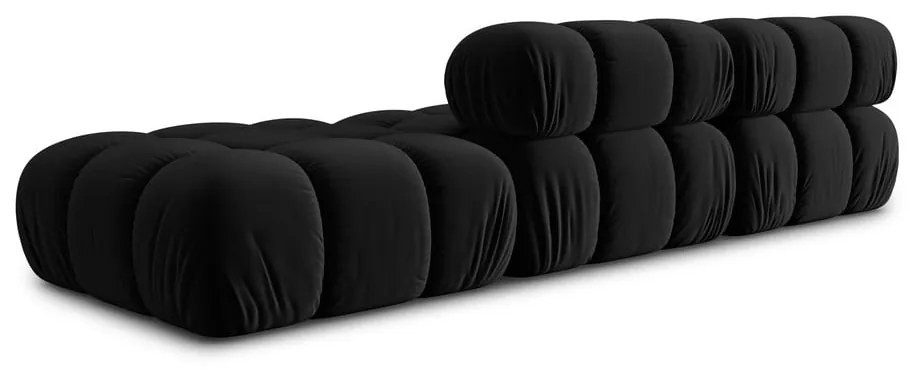 Czarna aksamitna sofa 282 cm Bellis – Micadoni Home