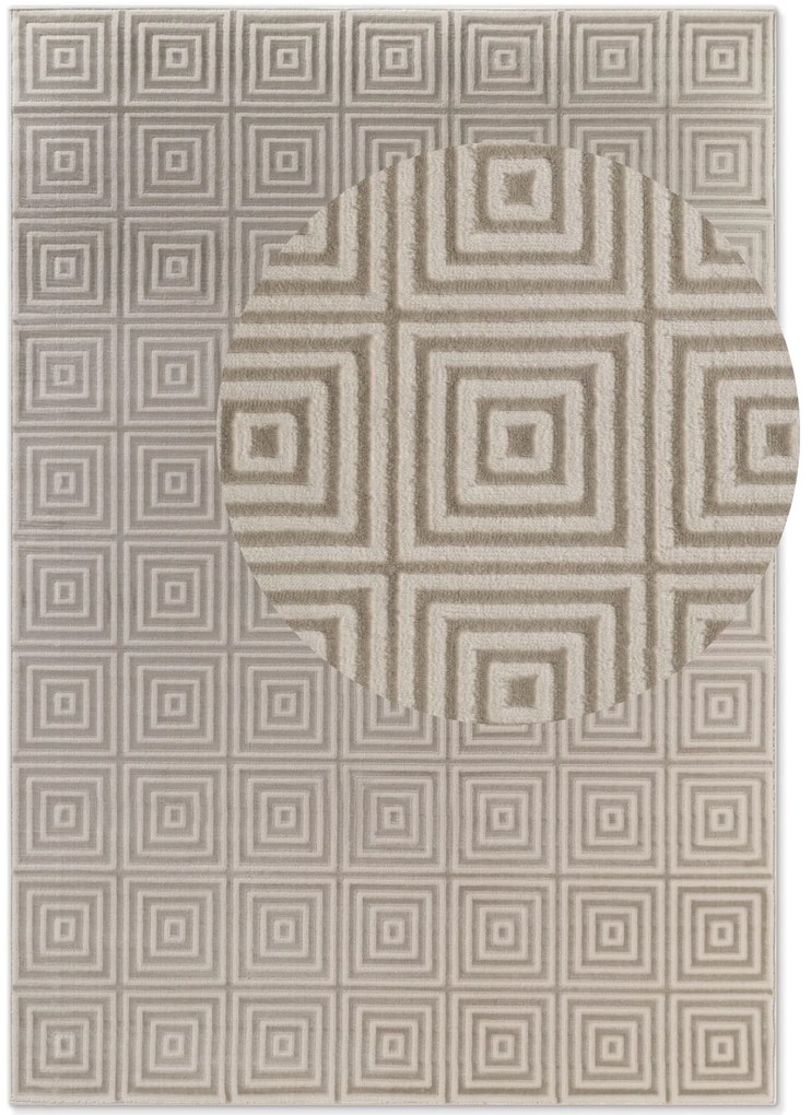 Dywan nowoczesny Perles Romby beżowo-białe 200 cm x 280 cm
