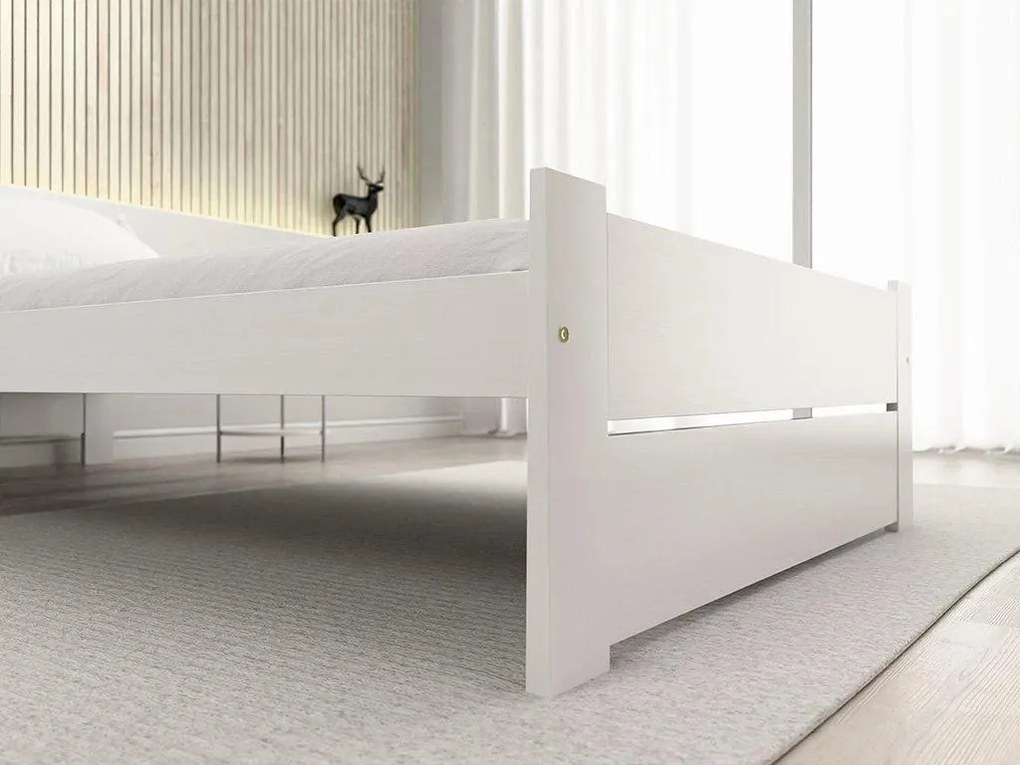 Łóżko IKAROS DOUBLE 80 x 200 cm, białe Stelaż: Bez stelaża, Materac: Materac Sommera 18 cm