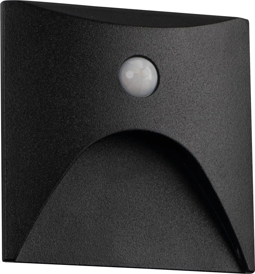 Kanlux 39130 - Oprawa LED schodowa z czujnikiem EXIN 2,5W/230V 3000K IP65 czarna, kwadratowa