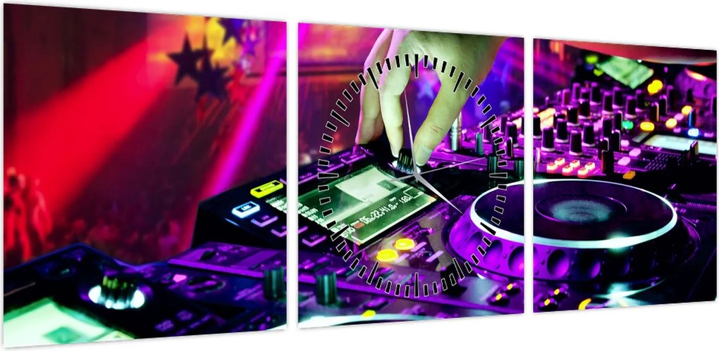 Obraz - DJ (z zegarem) (90x30 cm)