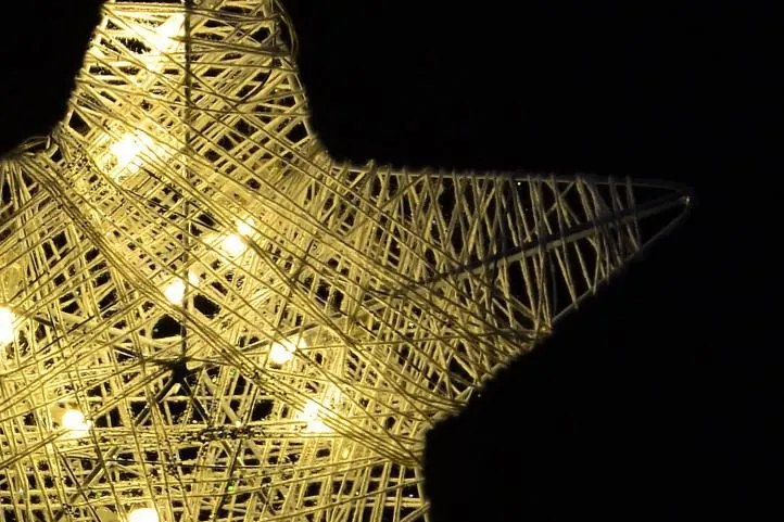 Świąteczna dekoracja - gwiazda, 25 cm, 10 diod LED