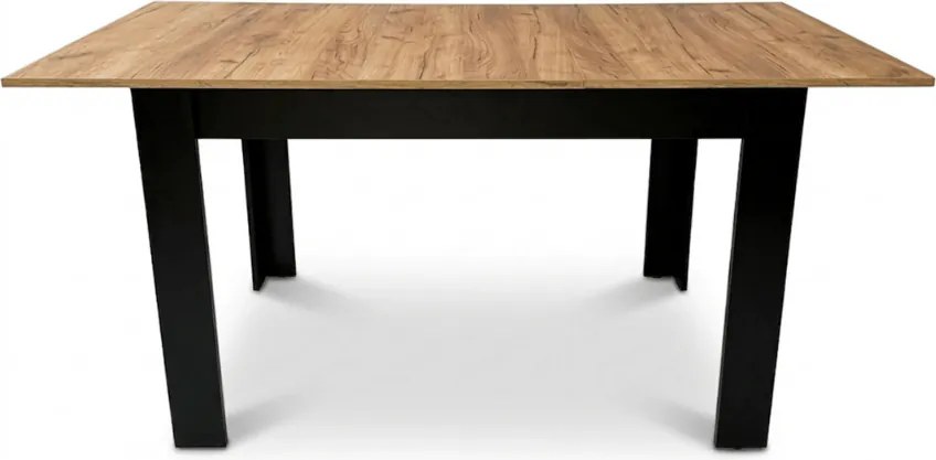 Rozkładany stół jadalniany MADO 120/160x80 cm, czarny/dąb craft
