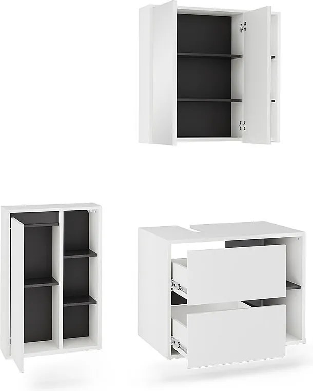 Zestaw mebli łazienkowych biały/szary 80x46x60 viola