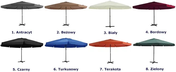 Lazurowy parasol ogrodowy z podstawą - Diola