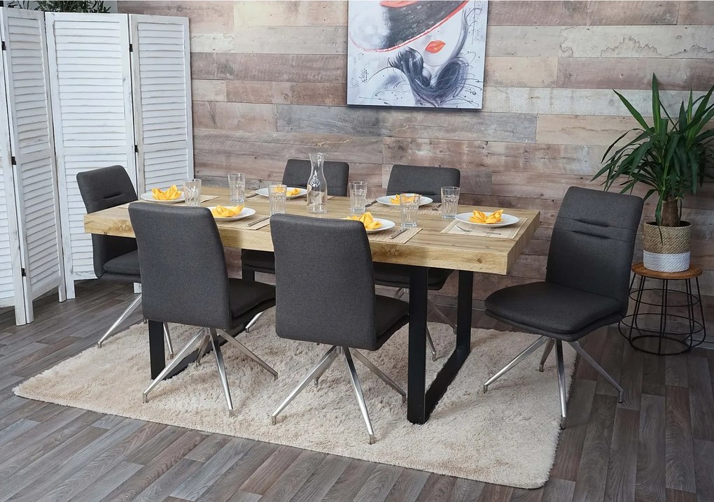 Krzesło do jadalni MCW-H70 (zestaw 6 sztuk),  szaro-brązowy