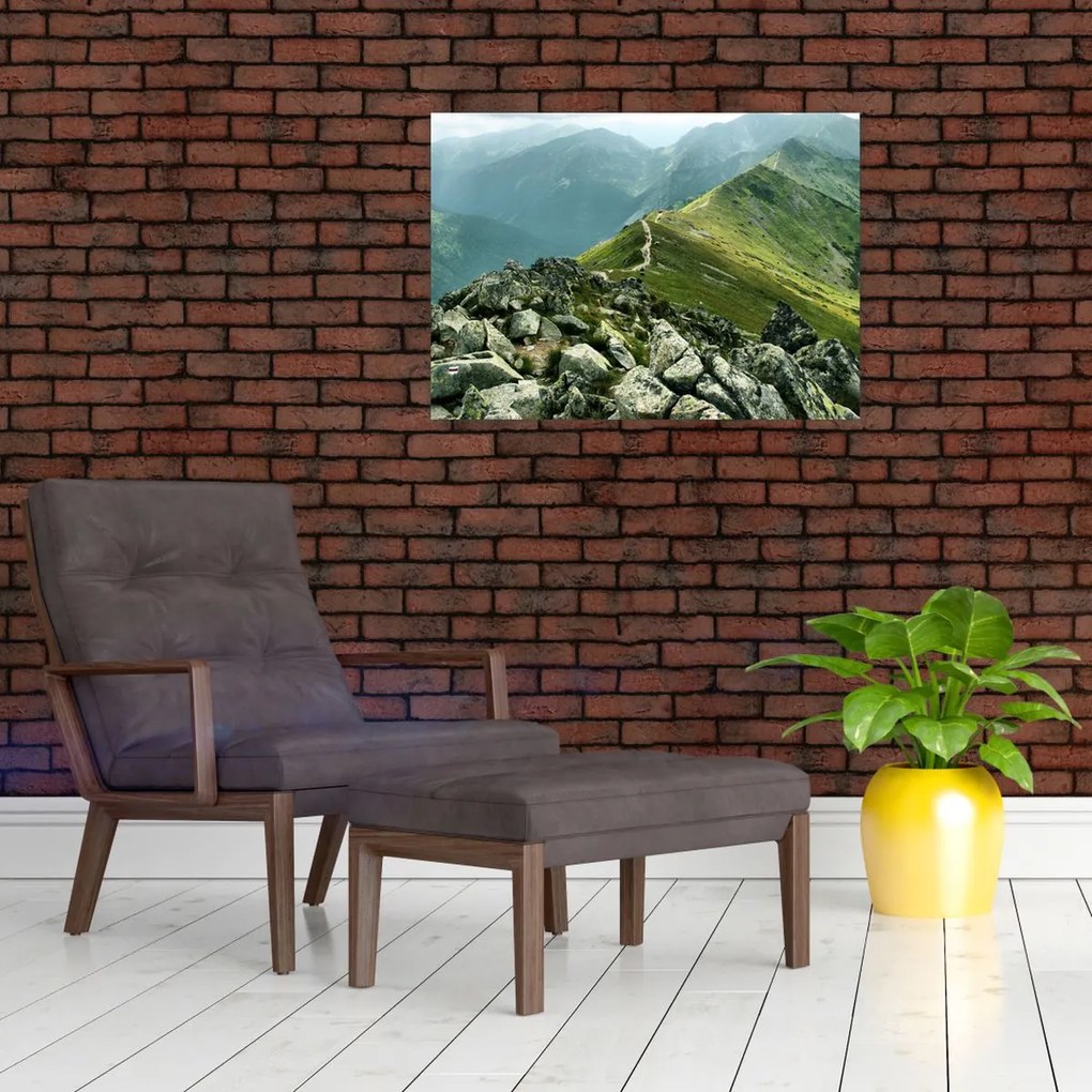 Obraz na szkle - Krajobraz górski (70x50 cm)