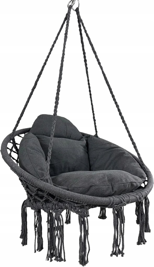 Fotel wiszący Nestio 001, bocianie gniazdo do domu i ogrodu, kolor szary