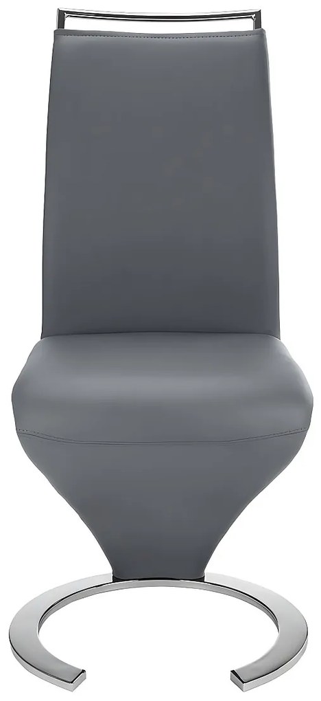 Komplet 4 krzeseł TWIZY - Szara ekoskóra