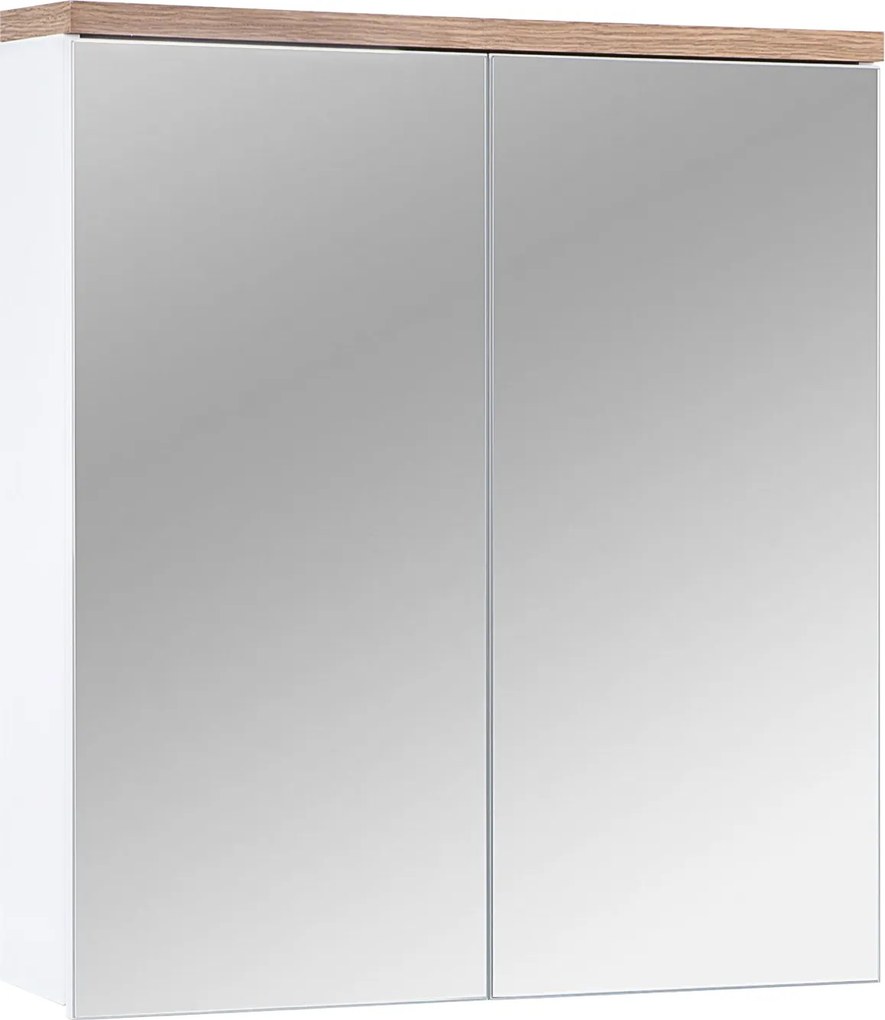 Wisząca szafka łazienkowa z lustrem 60 cm Bali 840, biała